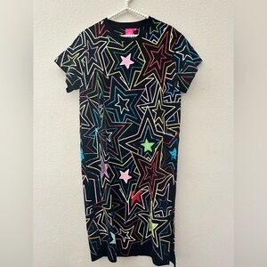 NWT • QUEEN OF SPARKLES • QOS • MULTI STARS MIDI DRESS • SIZE XS